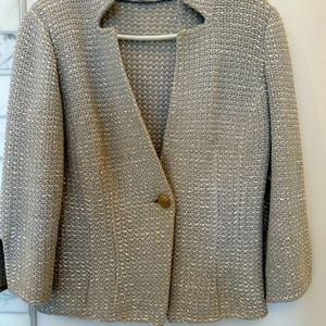 Classy short jacket with beautiful fabric knitted in the USA